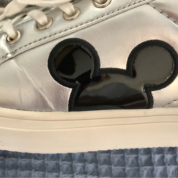 Disney Silver Metallic Sneakers with Black Mouse Ears - Picture 4 of 14